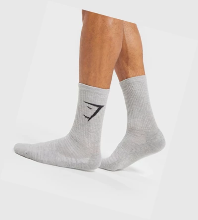 Gymshark 3pk Naisten Sukat Valkoinen Vaaleanharmaat Mustat | DVKNUI814