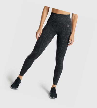 Gymshark Adapt Animal Seamless High Waisted Naisten Leggingsit Mustat | JPCBGK237