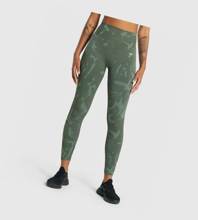 Gymshark Adapt Camo Seamless High Waisted Naisten Leggingsit Vihreä | JFWRNZ125
