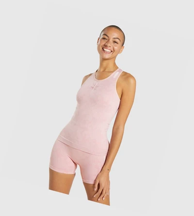Gymshark Adapt Camo Seamless Naisten Hihaton Paita Vaaleanpinkki | YEJVSZ359