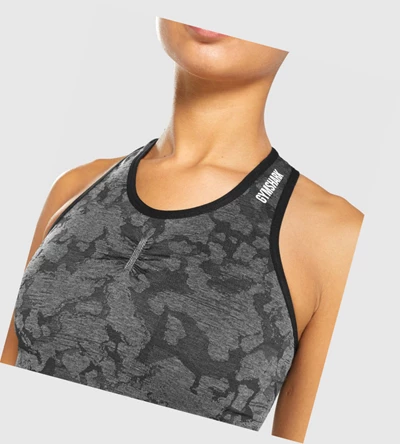 Gymshark Adapt Camo Seamless Naisten Hihaton Paita Mustat | ZUARWG031