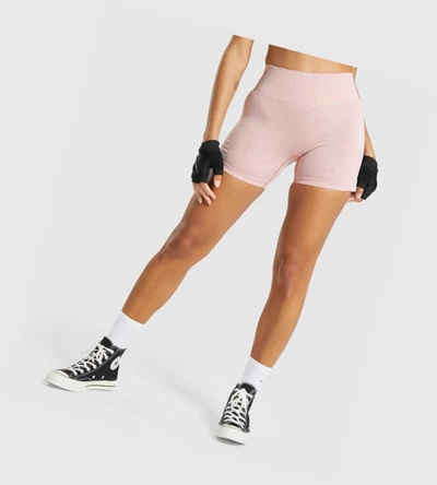 Gymshark Adapt Camo Seamless Naisten Shortsit Vaaleanpinkki | IPBLOR785