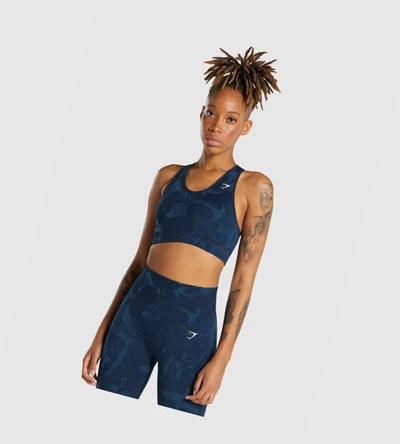 Gymshark Adapt Camo Seamless Racer Back Naisten Urheiluliivit Laivastonsininen | ATIJEK631