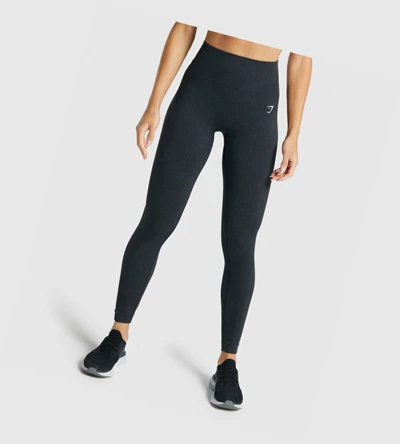 Gymshark Adapt Fleck Seamless High Waisted Naisten Leggingsit Mustat | DCMGFJ821