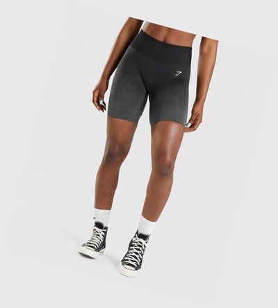 Gymshark Adapt Ombre Seamless Cycling Naisten Shortsit Mustat Harmaat | VQZIKN938
