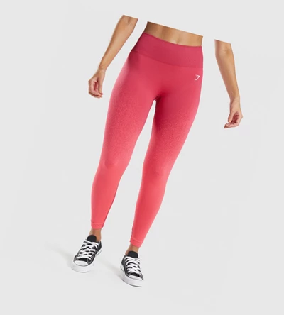 Gymshark Adapt Ombre Seamless High Waisted Naisten Leggingsit Pinkki Punainen | DUJCOW637