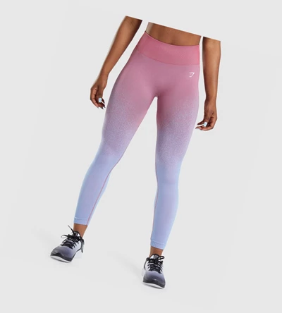 Gymshark Adapt Ombre Seamless High Waisted Naisten Leggingsit Pinkki Pinkki Vaaleansininen | OUFPIN360