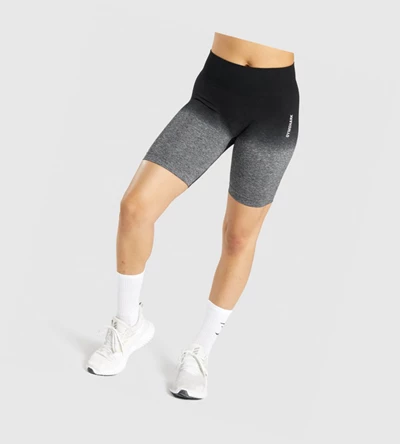 Gymshark Adapt Ombre Seamless Naisten Shortsit Mustat Mustat | IHVPSY432