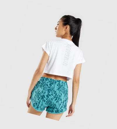 Gymshark Animal Graafinen Crop Naisten T Paidat Valkoinen | MGWKIL167