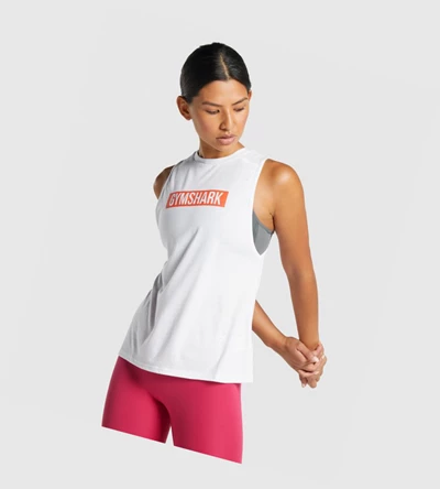 Gymshark Animal Graafinen Infill Naisten Hihaton Paita Valkoinen | ZFEQCO250