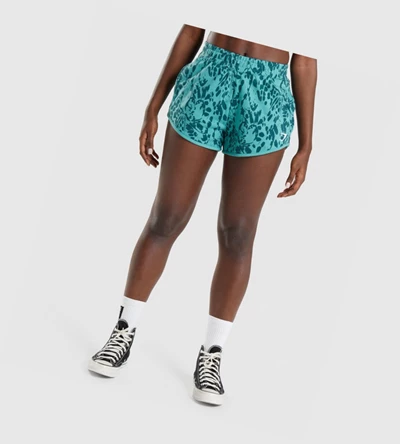 Gymshark Animal Graafinen Naisten Shortsit Turkoosi | YQKUVE792