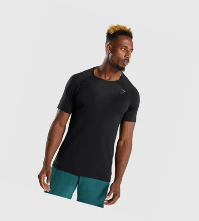 Gymshark Apex Contrast Miesten T Paidat Mustat | SLNTBK672