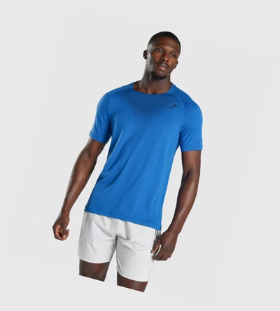 Gymshark Apex Contrast Seamless Miesten T Paidat Sininen | QZGLUJ620