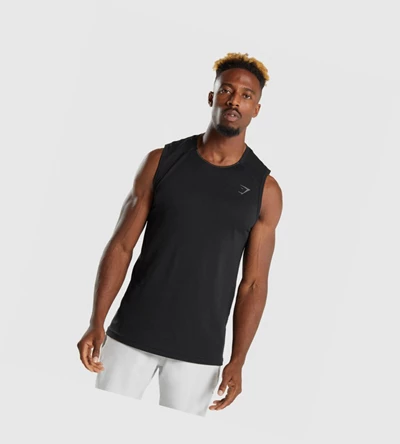 Gymshark Apex Miesten Hihaton Paita Mustat | FJSPWO926