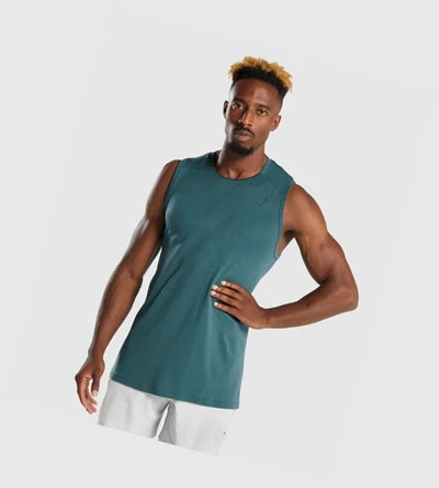 Gymshark Apex Miesten Hihaton Paita Turkoosi | IDHTEU725