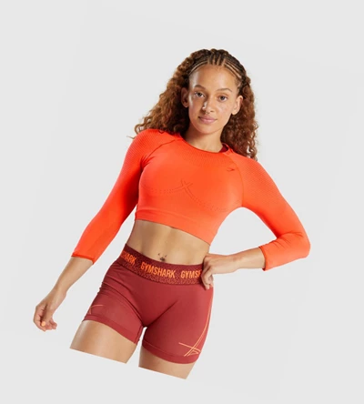 Gymshark Apex Seamless Crop Top Naisten T Paidat Oranssi | WQAOEY857
