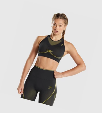 Gymshark Apex Seamless Naisten Urheiluliivit Mustat Keltainen | IJQZOB781