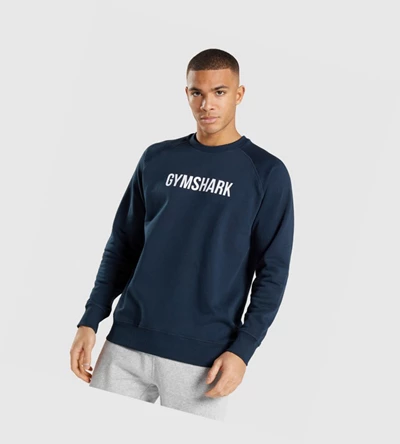 Gymshark Apollo Crew Miesten Vaatteet Laivastonsininen | QZCKNU367