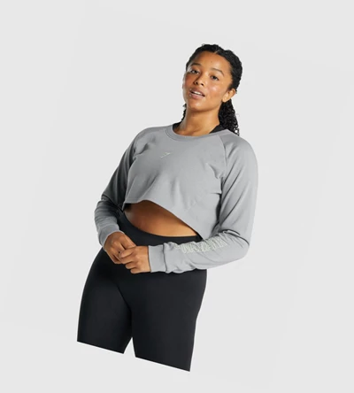 Gymshark Apollo Graafinen Cropped Villa Naisten Vaatteet Harmaat | GCIJRU849