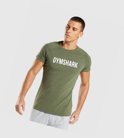Gymshark Apollo Miesten T Paidat Oliivinvihreä | EWJBMX814