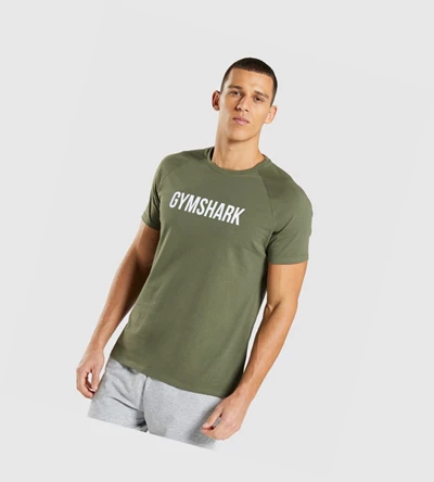 Gymshark Apollo Miesten T Paidat Oliivinvihreä | UXNAYL094