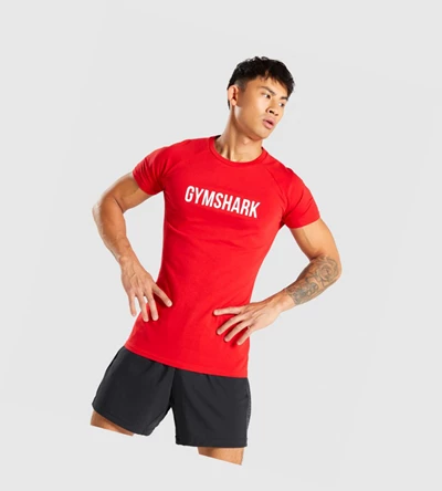 Gymshark Apollo Miesten T Paidat Punainen | SVPIJW576