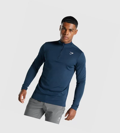 Gymshark Arrival 1/4 Zip Miesten Vaatteet Laivastonsininen | IFBCPO584