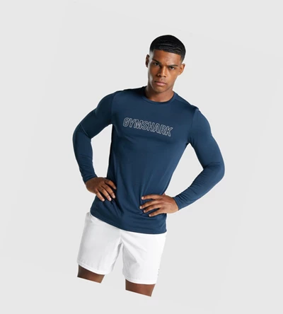 Gymshark Arrival Graafinen Miesten T Paidat Laivastonsininen | EZLXJV957