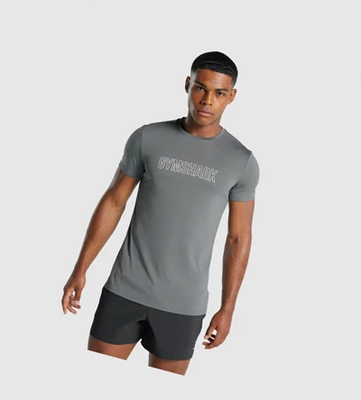 Gymshark Arrival Graafinen Miesten T Paidat Harmaat | FQUNEY863