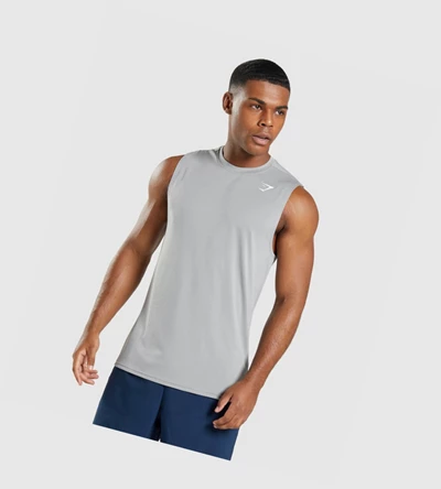 Gymshark Arrival Hihattomat Miesten Hihaton Paita Harmaat | DOHJPB753