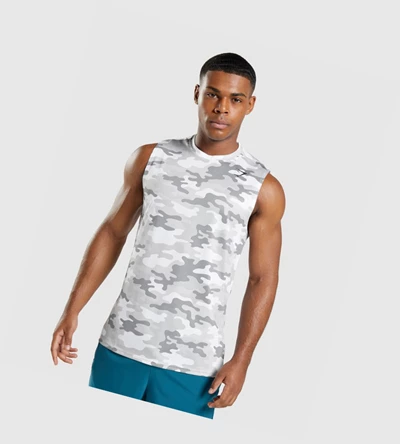 Gymshark Arrival Hihattomat Miesten Hihaton Paita Vaaleanharmaat | GLNQHM714