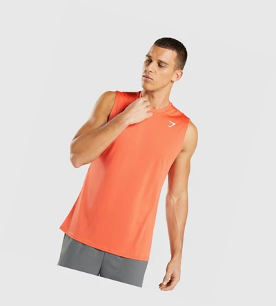 Gymshark Arrival Hihattomat Miesten Hihaton Paita Oranssi | PLABEC058
