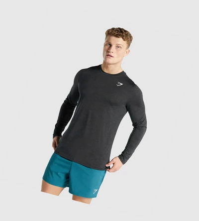 Gymshark Arrival Marl Miesten T Paidat Mustat | EQFOHN832