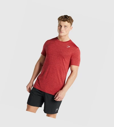 Gymshark Arrival Marl Miesten T Paidat Punainen | GHQKZB347