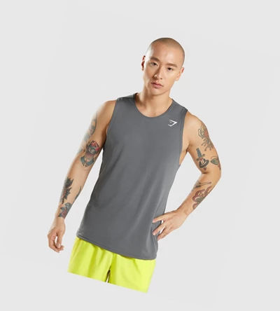 Gymshark Arrival Miesten Hihaton Paita Harmaat | VASPZQ697