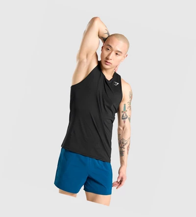 Gymshark Arrival Miesten Hihaton Paita Mustat | DOQLSR524