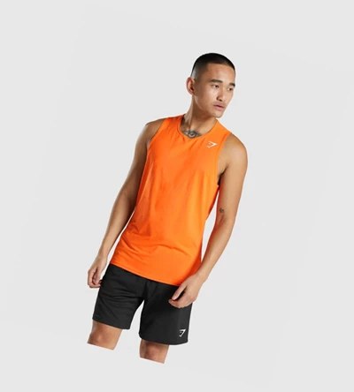 Gymshark Arrival Miesten Hihaton Paita Oranssi | FAYKDU052