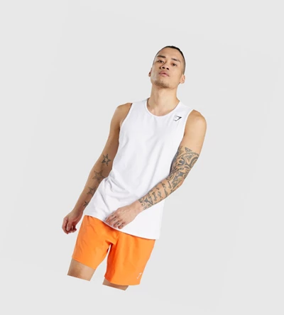 Gymshark Arrival Miesten Hihaton Paita Valkoinen | AXDFWH907