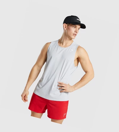 Gymshark Arrival Miesten Hihaton Paita Vaaleanharmaat | OPJACG183