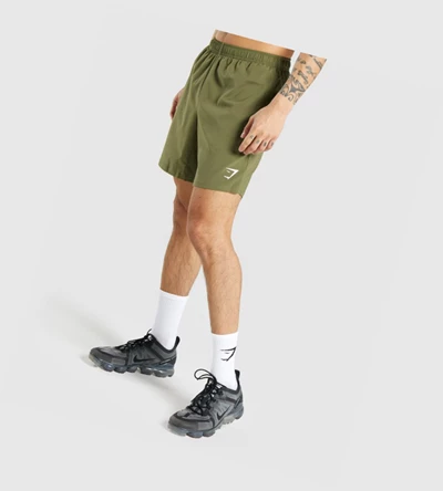 Gymshark Arrival Miesten Shortsit Tummanvihreä | NKGFMC792