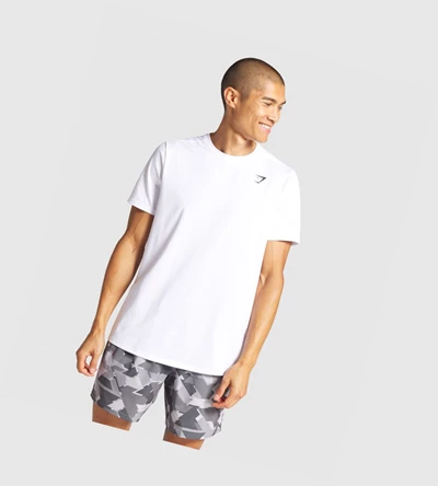 Gymshark Arrival Regular Fit Miesten T Paidat Valkoinen | YVBCNZ483