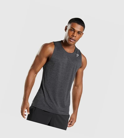 Gymshark Arrival Slim Marl Miesten Hihaton Paita Mustat Mustat Harmaat | CYIEPW539