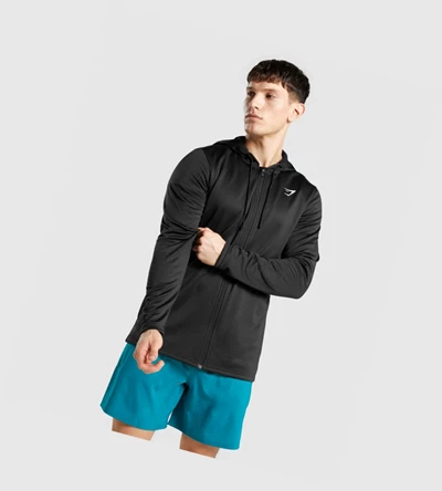 Gymshark Arrival Zip Up Miesten Vaatteet Mustat | DBCKPV806
