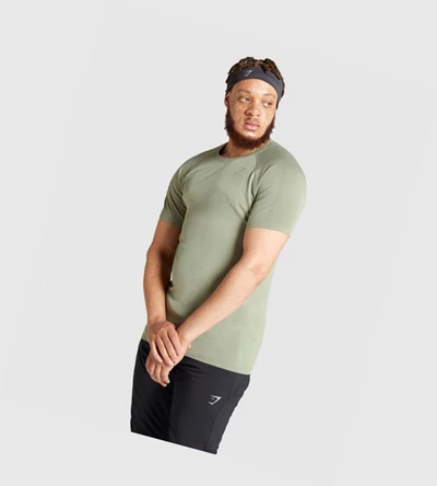 Gymshark Aspect Kevyet Seamless Miesten T Paidat Vaaleanvihreä | AIKEZC962
