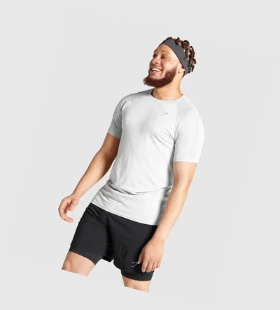 Gymshark Aspect Kevyet Seamless Miesten T Paidat Vaaleanharmaat | SDCBGI120