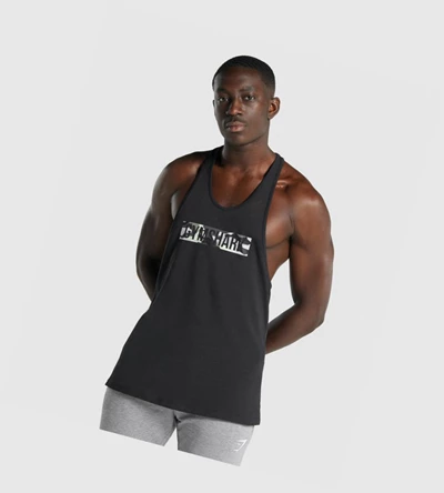 Gymshark Block Infill Miesten Hihaton Paita Mustat | JRHALK568
