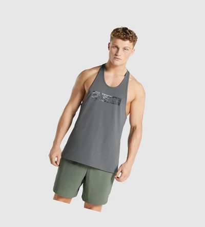 Gymshark Block Infill Miesten Hihaton Paita Harmaat | RPSNAV709
