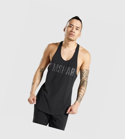 Gymshark Bold Miesten Hihaton Paita Mustat Mustat | GXZUPO423