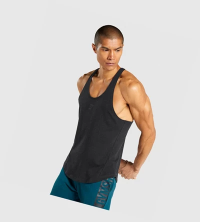 Gymshark Bold Miesten Hihaton Paita Mustat | PWYTNB394