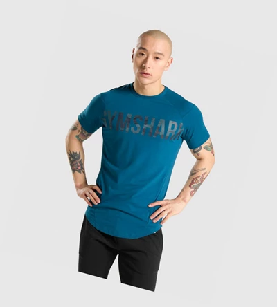 Gymshark Bold Miesten T Paidat Turkoosi Camo | IONDWG217